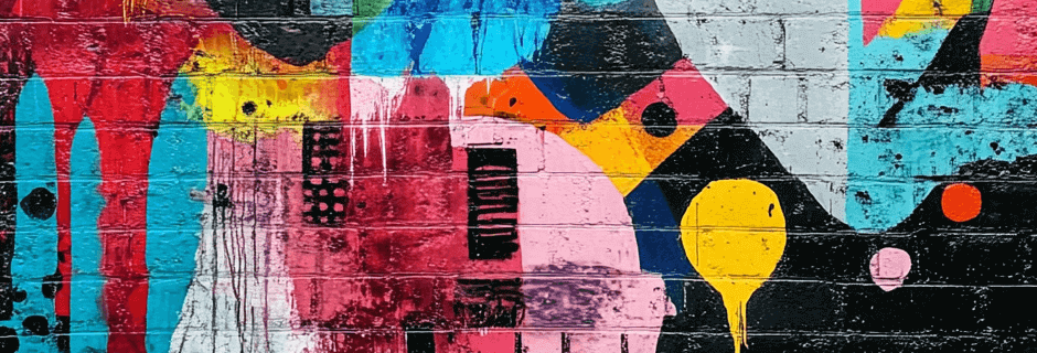 a colorful graffiti wallart