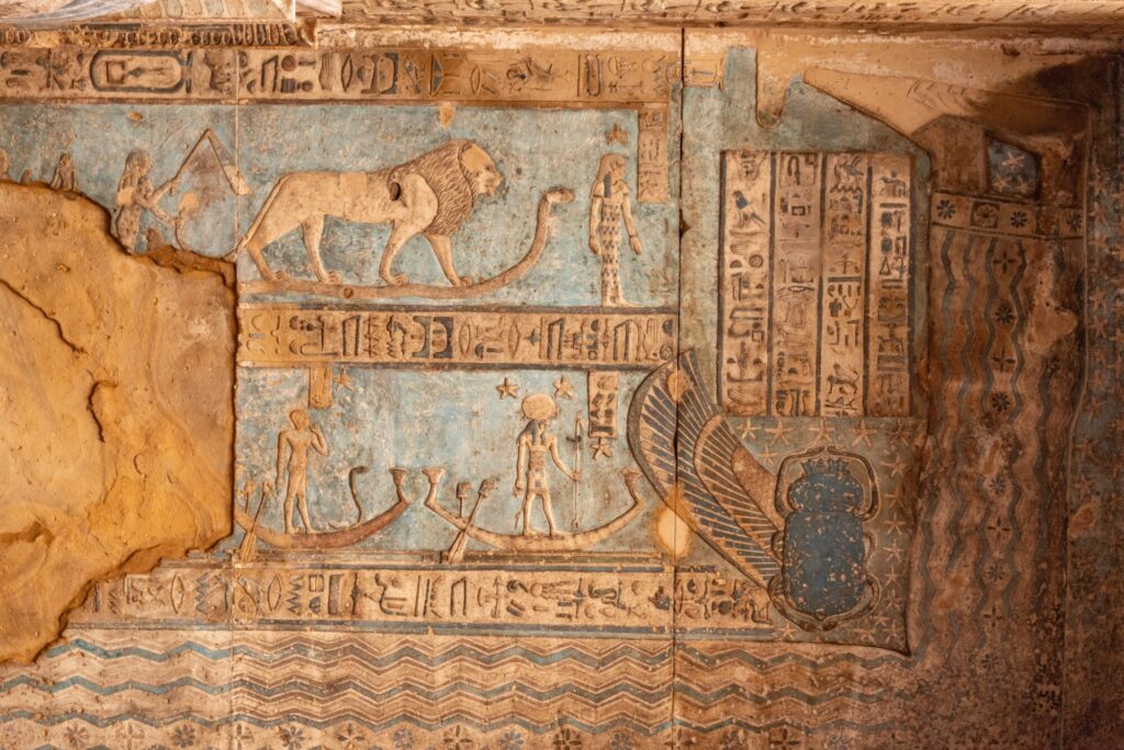 Relieve de pared de arte egipcio antiguo