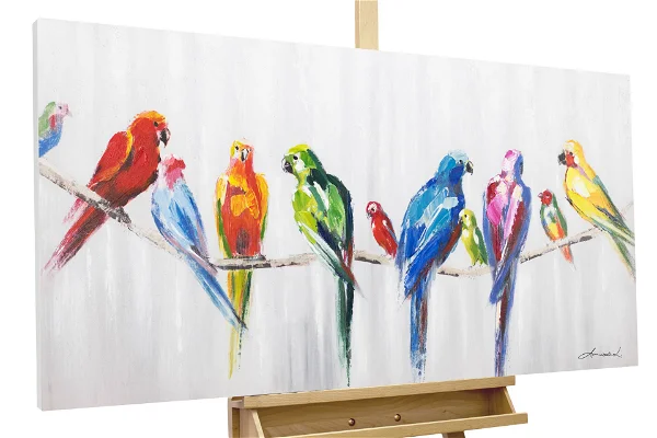 Cuadro Pintado a Mano Amistad Colorida