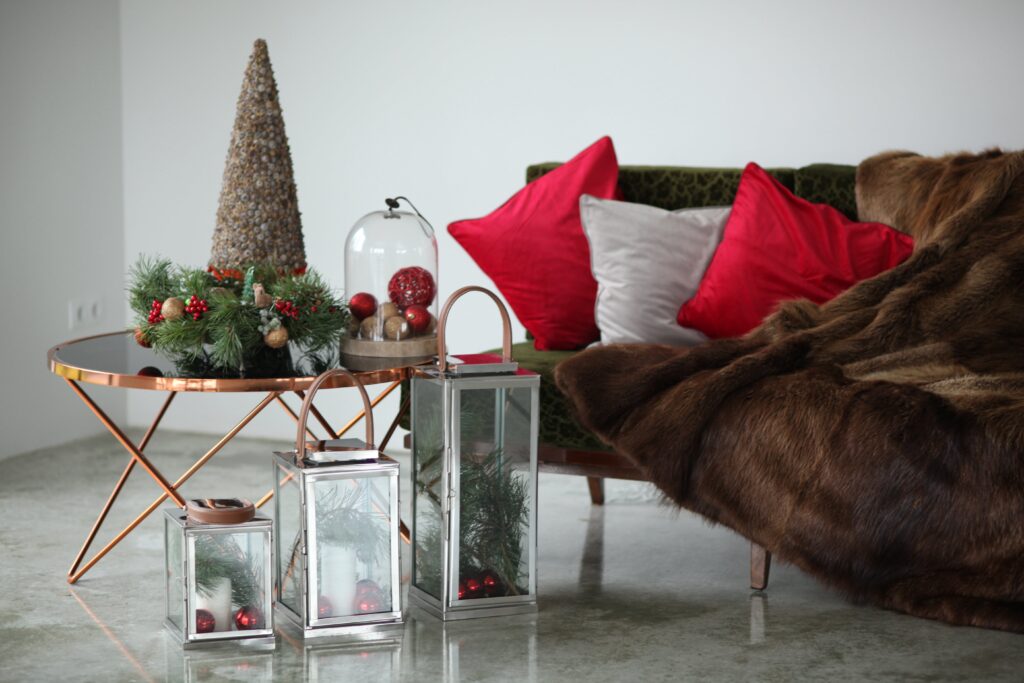 Ideas navideñas minimalistas para el salón