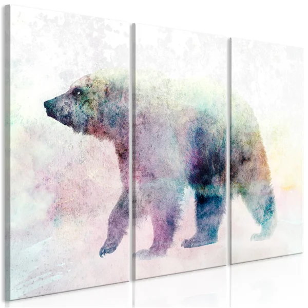 Impresión en lienzo del cuadro 'Oso solitario (3 partes)