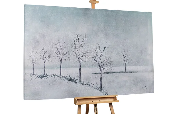 Cuadro al óleo XXL "White Wonderland