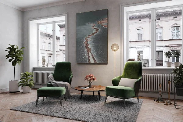 XXL Oil paintings 'Golden Beach Magic'