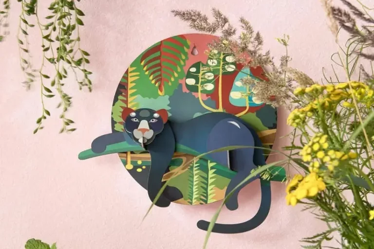 Escultura de pared de cartón 'Jungle Puma'