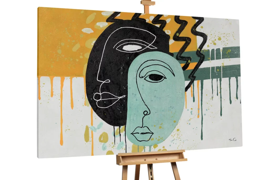 XXL Cuadros al óleo 'Shared Moment' | Pieza única pintada a mano | Pop Art estilos