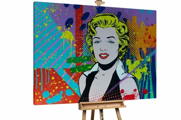 An image of a woman in multiple color design.