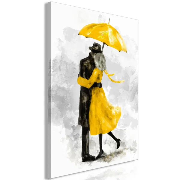 Art print on canvas 'Under Yellow Umbrella Vertical'