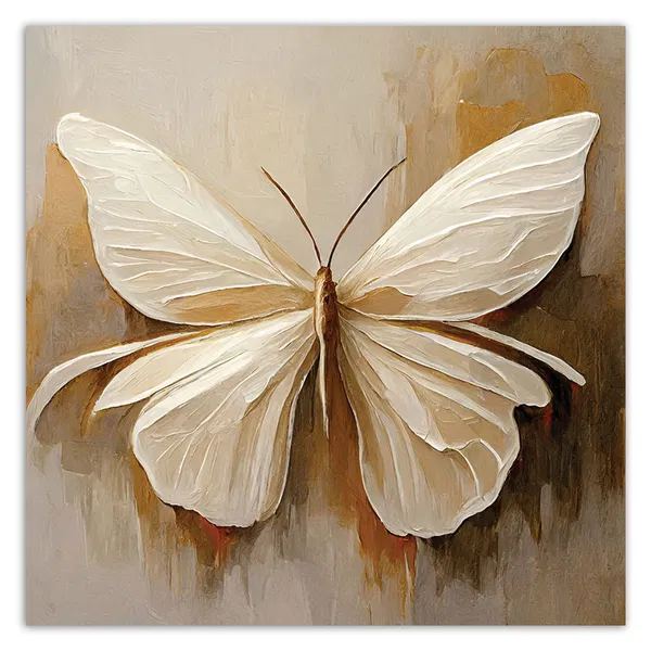 Canvas Print 'Whispers of Butterfly Ivory'