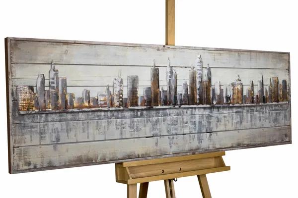 Wood wall art 'Next Stop USA'