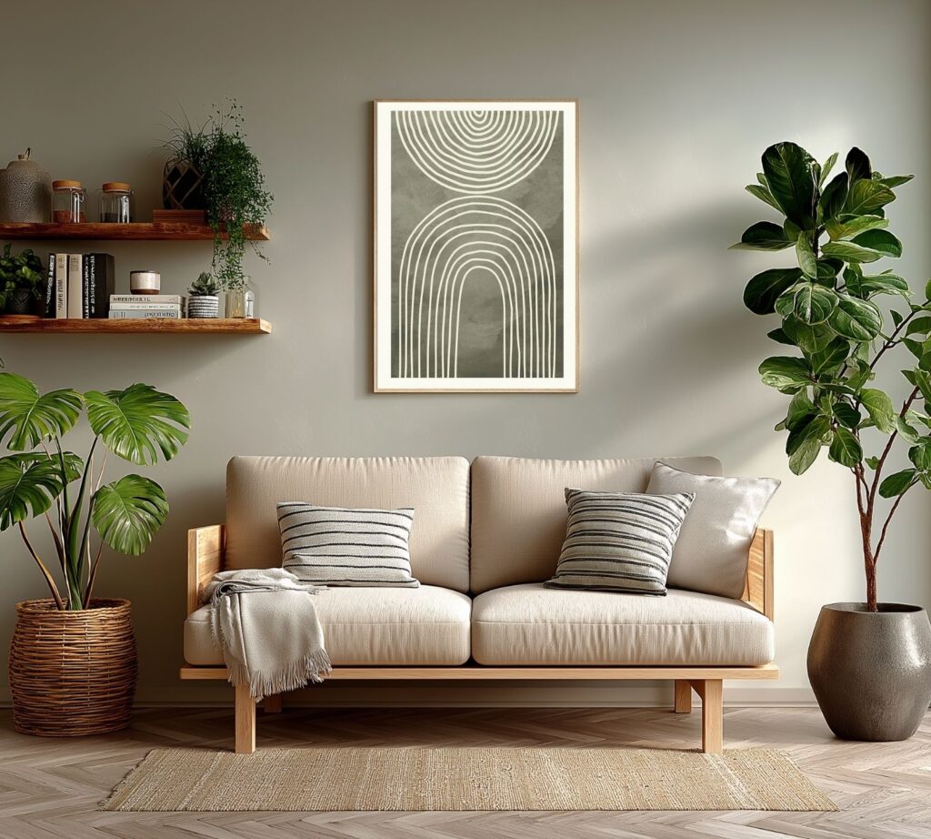 Modern Minimalist Living Room with Natural Accents